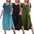 Ekouaer 3 Pack Long Nightgowns for Women House Dress with Pocket Moo Moos