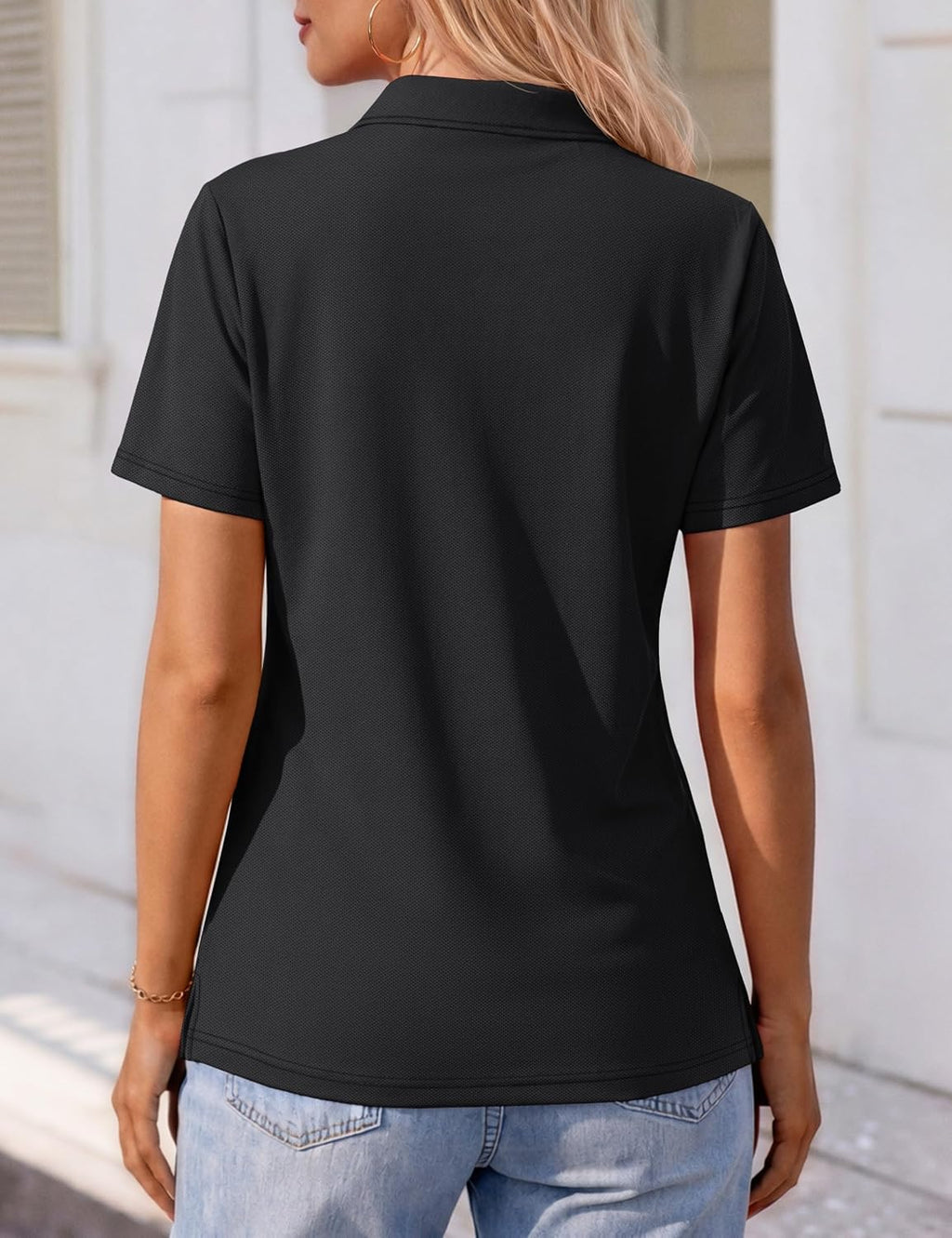 YUCOLEN Polo Shirts for Women Short Sleeve 3 Button Collared Golf Tee Cotton Business Casual Summer Work Tops