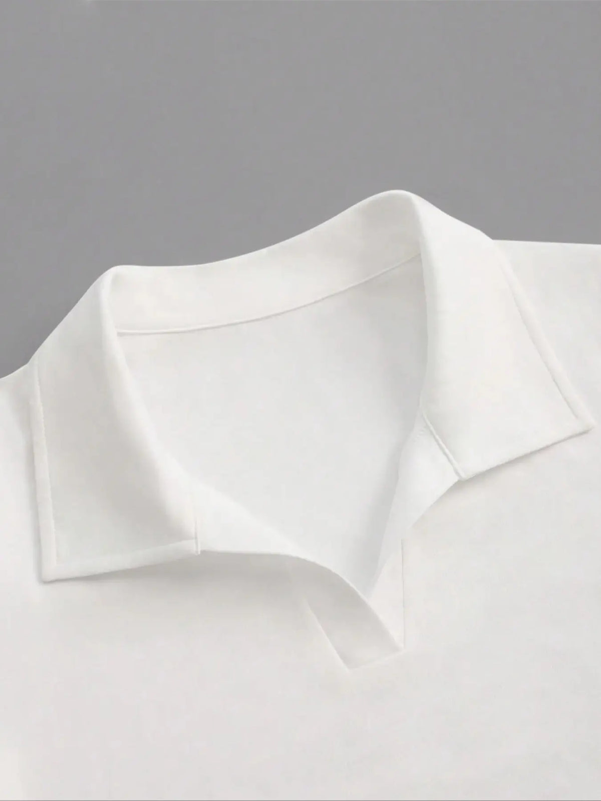 Five-Piece Collared V-Neck Waist-Cropped Short Sleeve Basic Minimalist T-Shirts for Women, Side Pleat Slim Fit Polo Shirts, Office Wear, Casual, 5 Colors