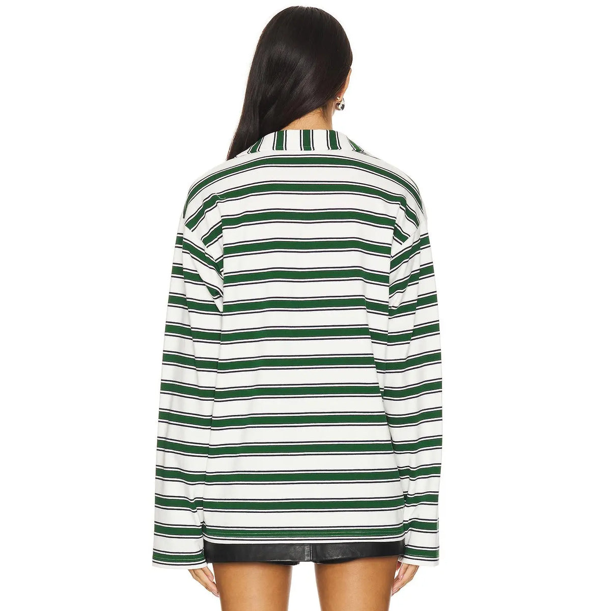 superdown Cailyn Polo Top in White & Green
