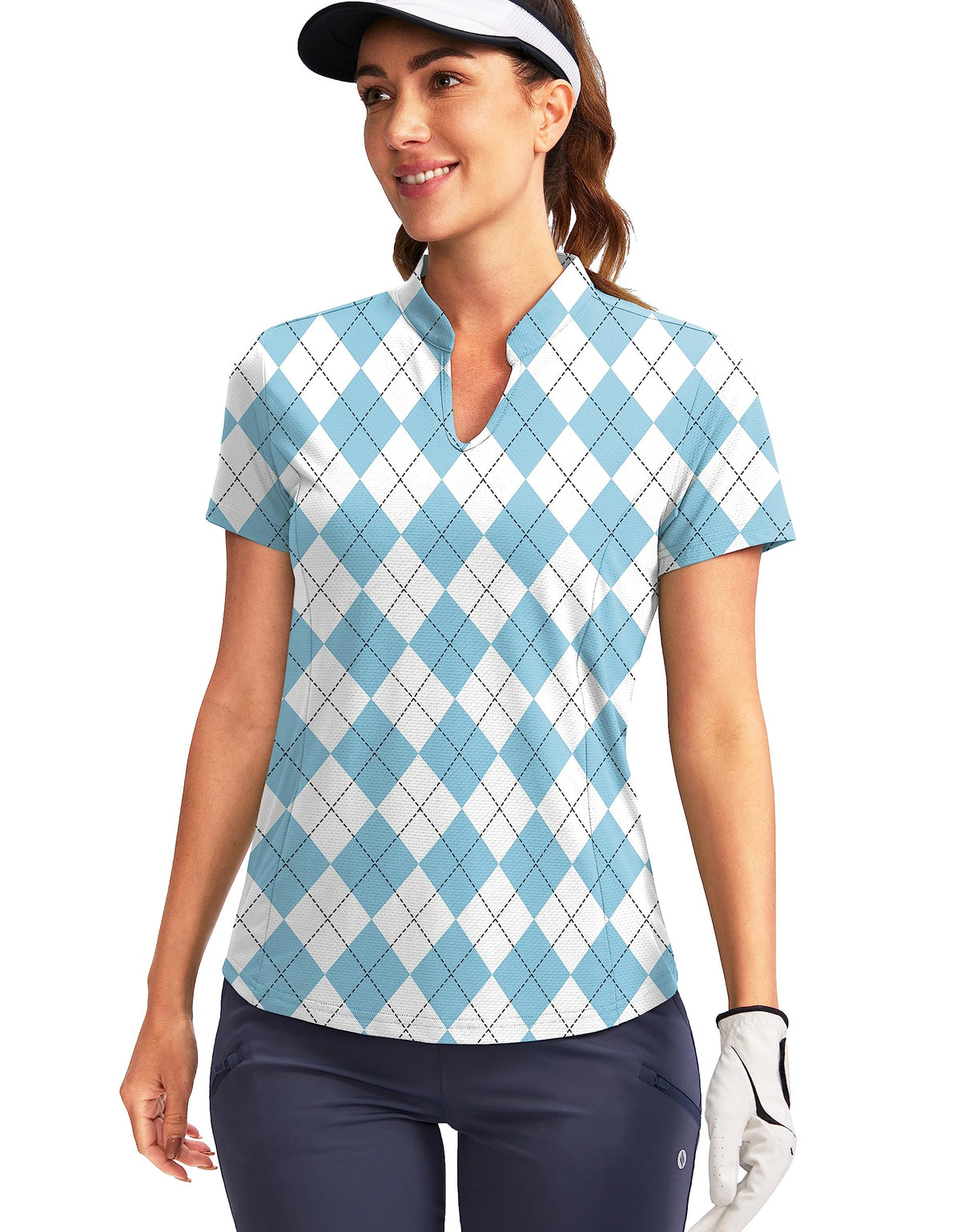 Obla Women's Golf Polo Shirt V-Neck Short Sleeve