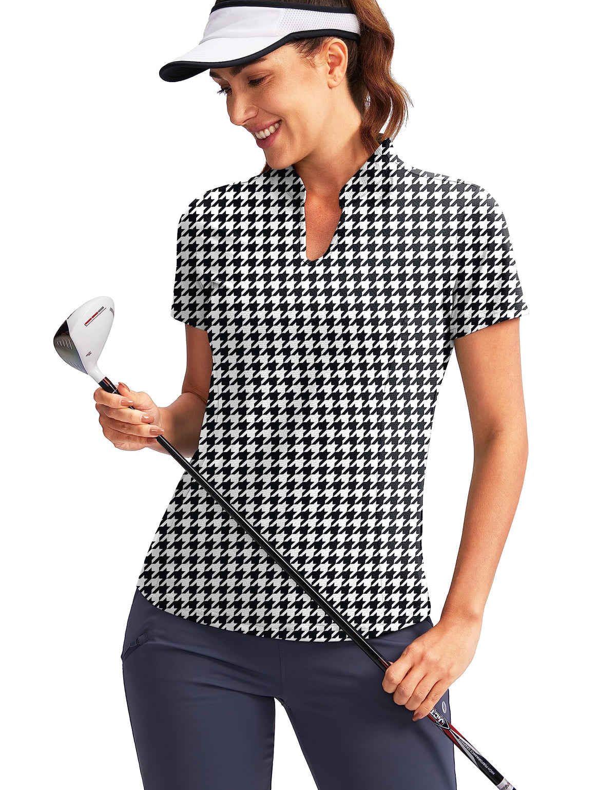Obla Women's Golf Polo Shirt V-Neck Short Sleeve