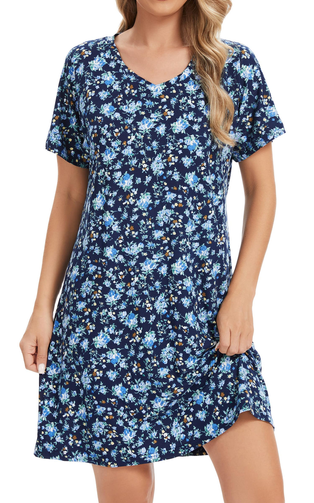 Nightgowns for Women Soft Cotton Sleep Shirts Short Sleeve Sleepwear