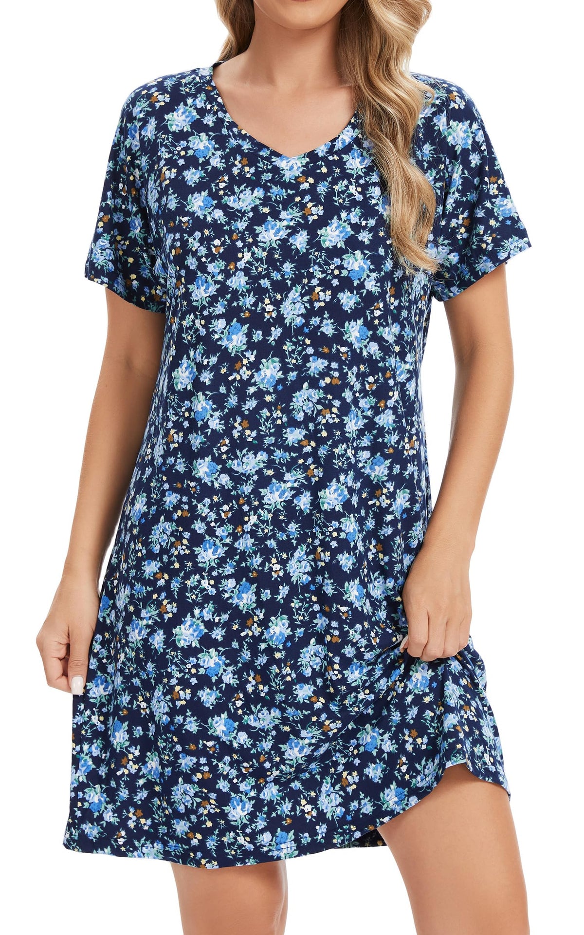 Nightgowns for Women Soft Cotton Sleep Shirts Short Sleeve Sleepwear