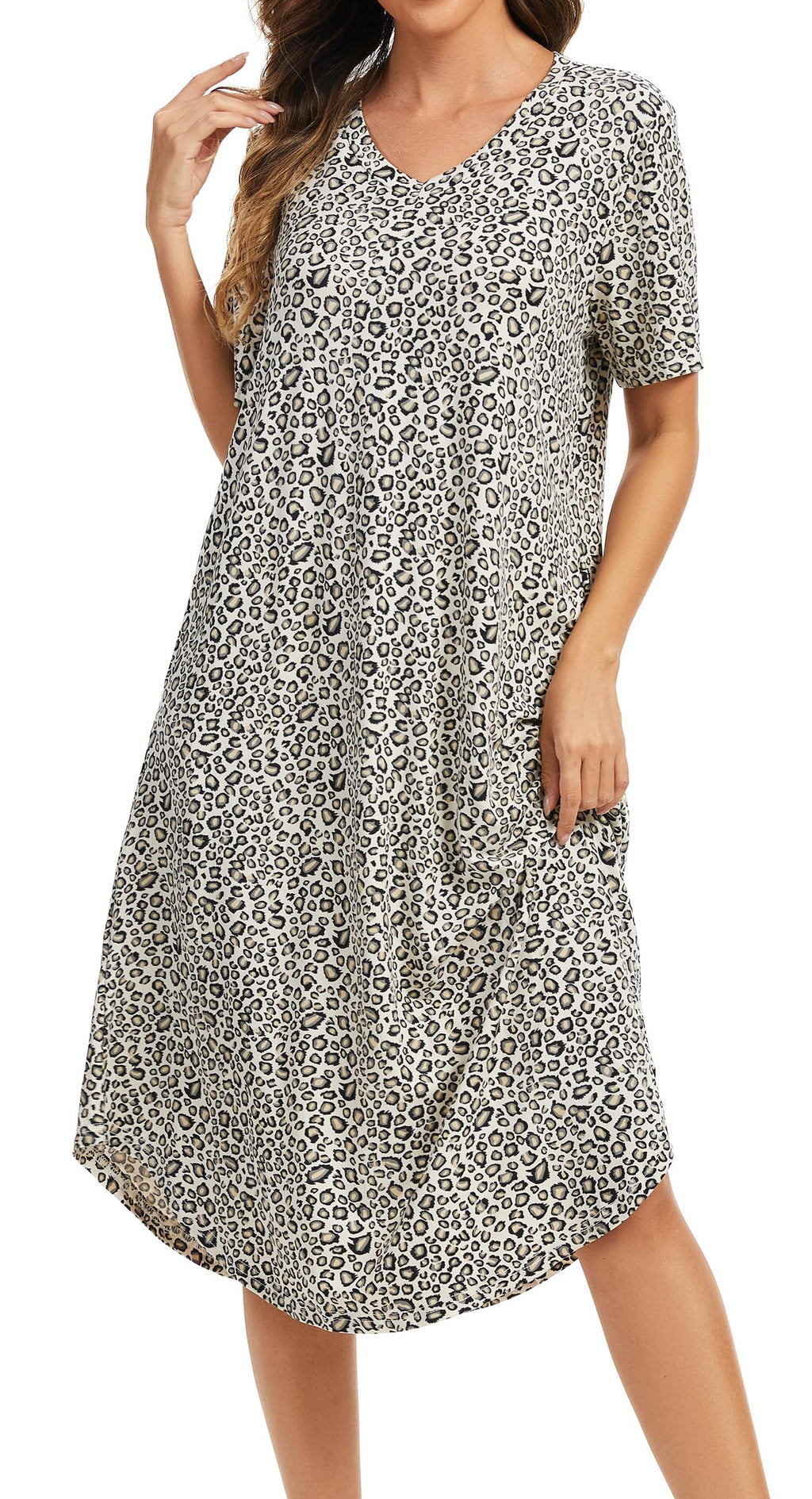 Kabento Womens Short Sleeve Long Nightgowns Sleepwear