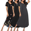 Ekouaer Long Nightgowns for Women 3 Pack Plus Size House Dress Soft Moo Moo