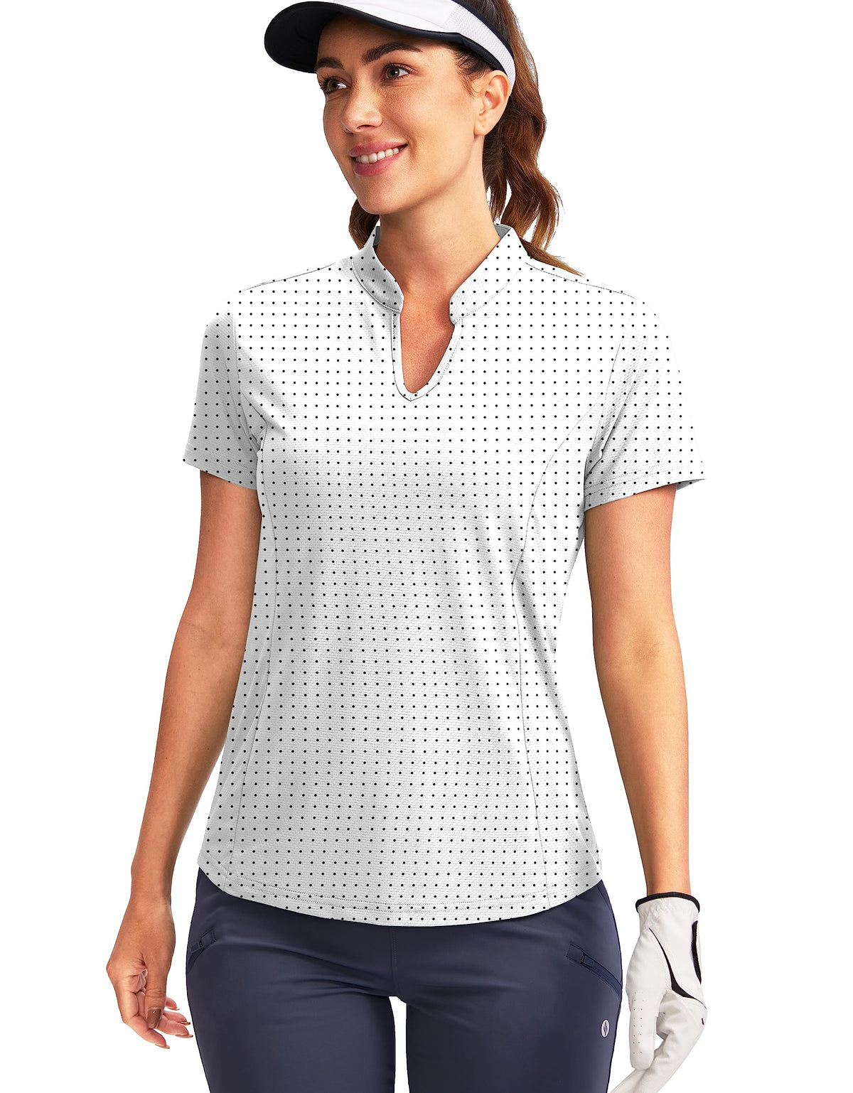 Obla Women's Golf Polo Shirt V-Neck Short Sleeve