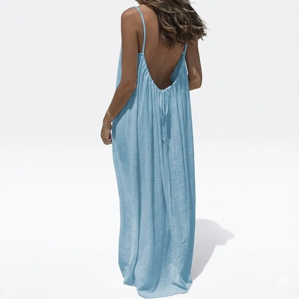 Women's Sleeveless Backless Nightie - Loose-Fit Oversized Nightdresses, Homewear Loungewear, Beach Cover-Up, Multiple Colors & Sizes Available