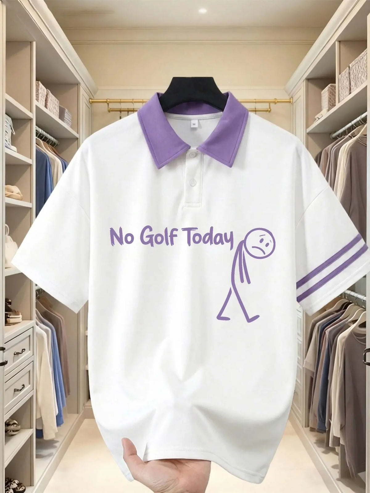 Funny Meme Graphic Polo Shirt, Unisex Short Sleeve Top, Animal Print, Loose-Fit, Sporty Style, 6 Colors, Golf Lover Humor