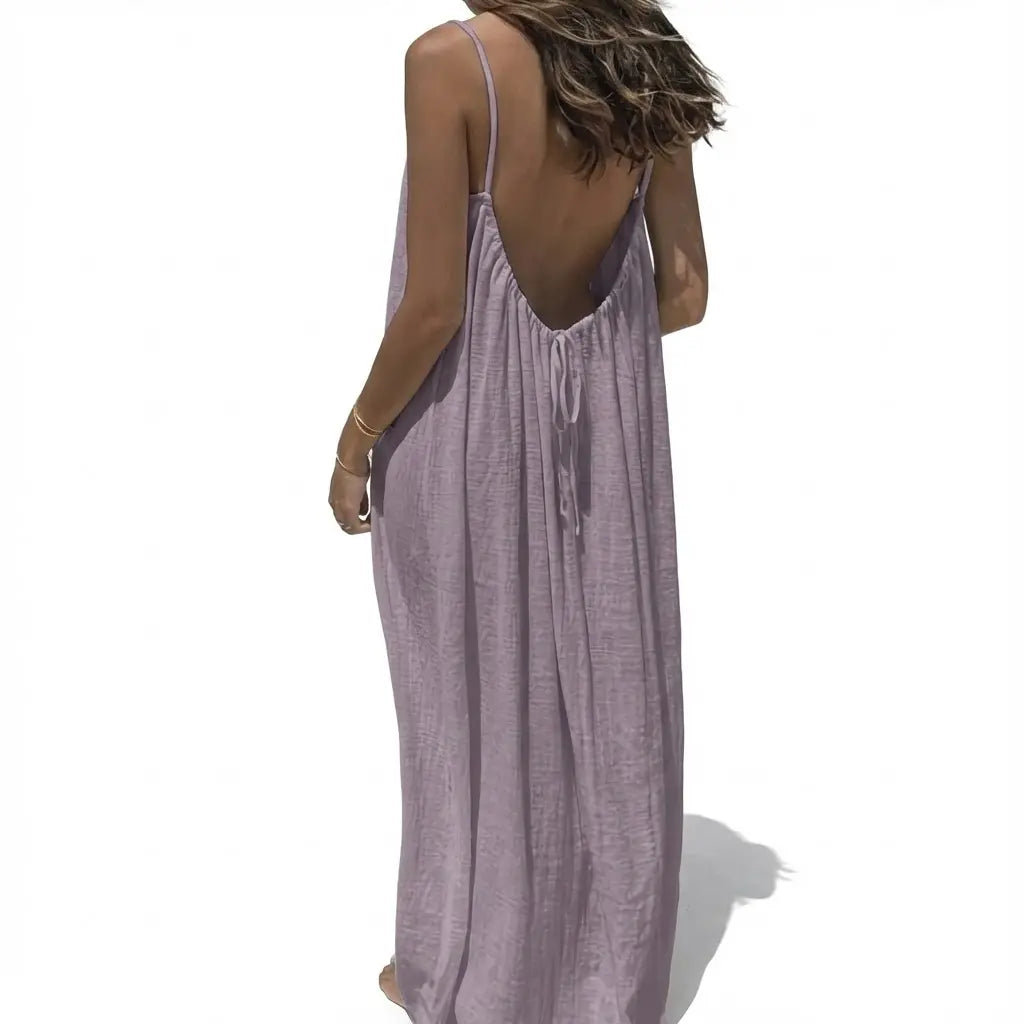 Women's Sleeveless Backless Nightie - Loose-Fit Oversized Nightdresses, Homewear Loungewear, Beach Cover-Up, Multiple Colors & Sizes Available