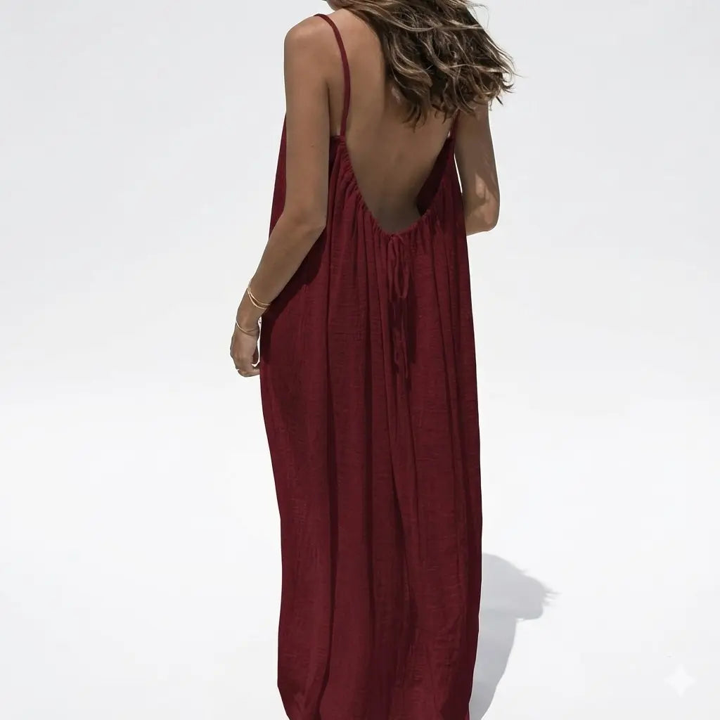 Women's Sleeveless Backless Nightie - Loose-Fit Oversized Nightdresses, Homewear Loungewear, Beach Cover-Up, Multiple Colors & Sizes Available