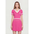 Initial B Varsity Stripe Crop Polo Top