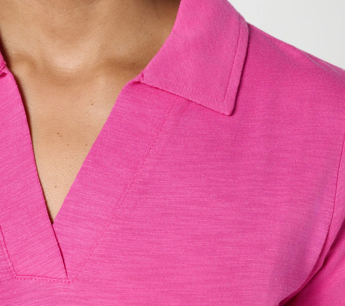 Belle by Kim Gravel Slub Knit Preppy Polo Top