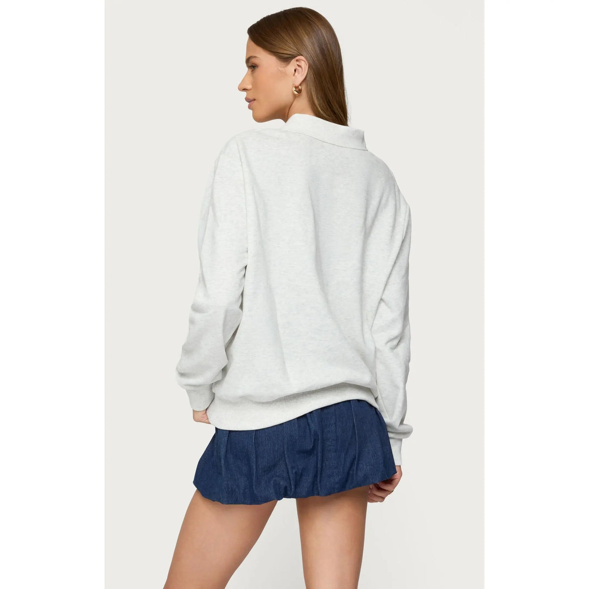 Edikted Women's Scholar Oversized Polo Sweatshirt