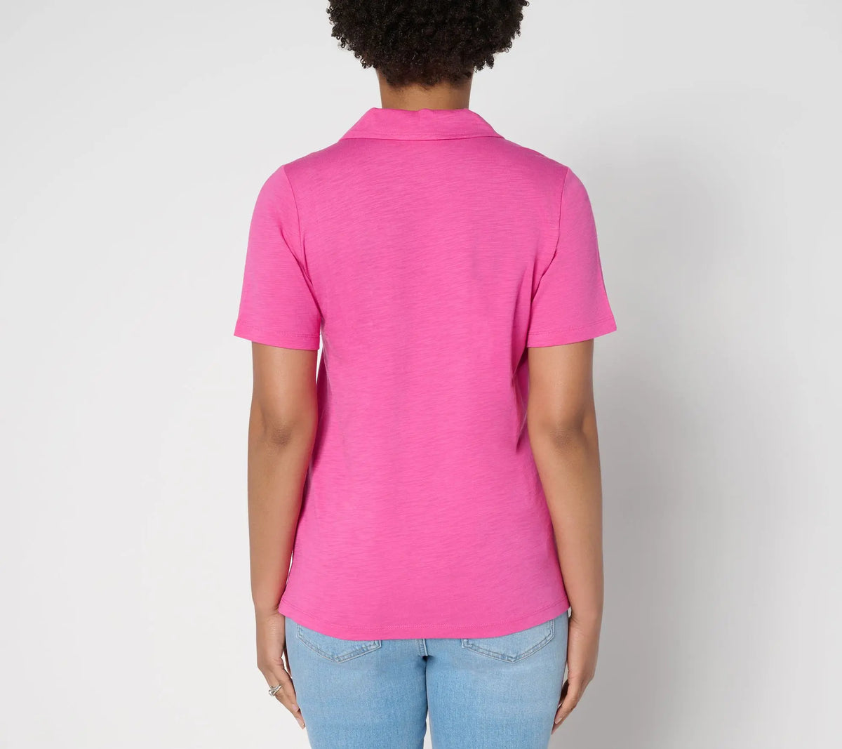 Belle by Kim Gravel Slub Knit Preppy Polo Top
